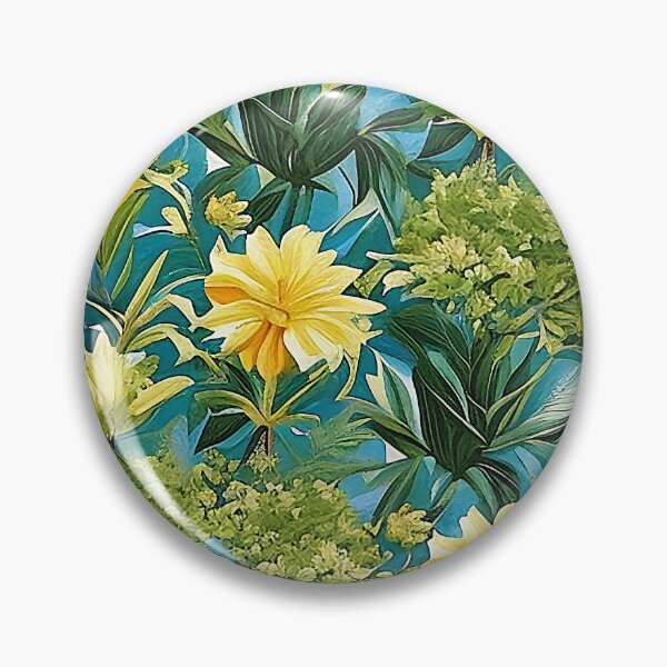 Item preview, Vibrant Van Gogh Style Yellow Flower Pattern Over Green Leaves designed and sold by sunflowerlight.