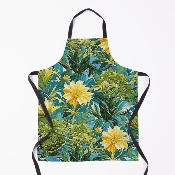 Item preview, Vibrant Van Gogh Style Yellow Flower Pattern Over Green Leaves designed and sold by sunflowerlight.