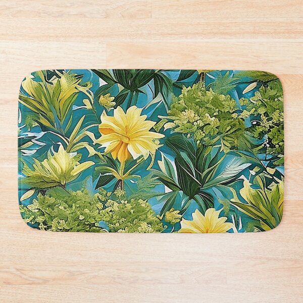 Item preview, Vibrant Van Gogh Style Yellow Flower Pattern Over Green Leaves designed and sold by sunflowerlight.