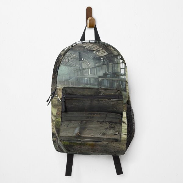 Item preview, Apocalyptic deserted train station, wall art designed and sold by Metaverse8.