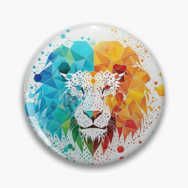 Item preview, Multicolored Technology Inspired Lion Head designed and sold by Galviato.