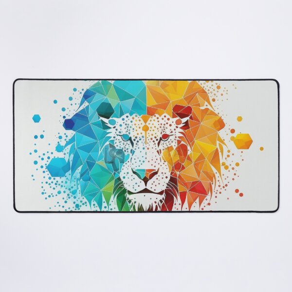 Item preview, Multicolored Technology Inspired Lion Head designed and sold by Galviato.
