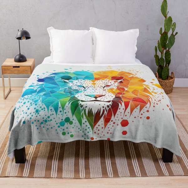 Item preview, Multicolored Technology Inspired Lion Head designed and sold by Galviato.