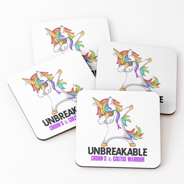 Item preview, Crohn's & Colitis Awareness - Unicorn Crohn's & Colitis Warrior Ribbon UNBREAKABLE designed and sold by Fernandezf.