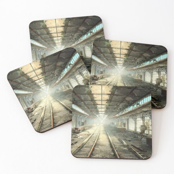 Item preview, Deserted rail train track art designed and sold by Metaverse8.
