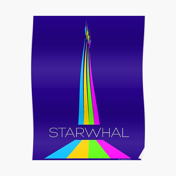 STARWHAL by Breakfall - Flying starwhals poster Poster