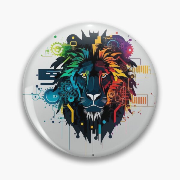Item preview, Multicolored Computerized-Style Lion Head #3 designed and sold by Galviato.