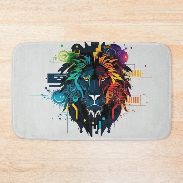 Item preview, Multicolored Computerized-Style Lion Head #3 designed and sold by Galviato.