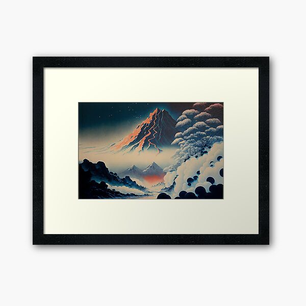 Aperçu de l'œuvre Peinture de paysage, style artistique ukiyo-e créée et vendue par ParadiseSlice.