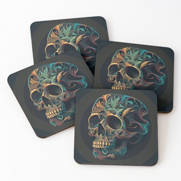 Item preview, Neon Skull digital painting designed and sold by wongwaikie.