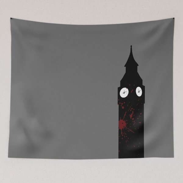 Item preview, Blood Spattered Clocktower (black) designed and sold by geekyT.