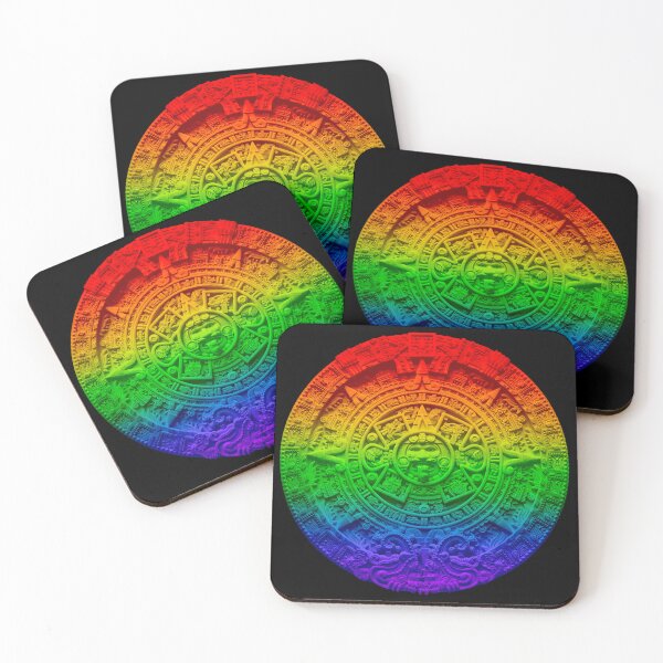 Item preview, Aztec Calendar #16 - Rainbow colored horizontal  designed and sold by DaveDanchuk.