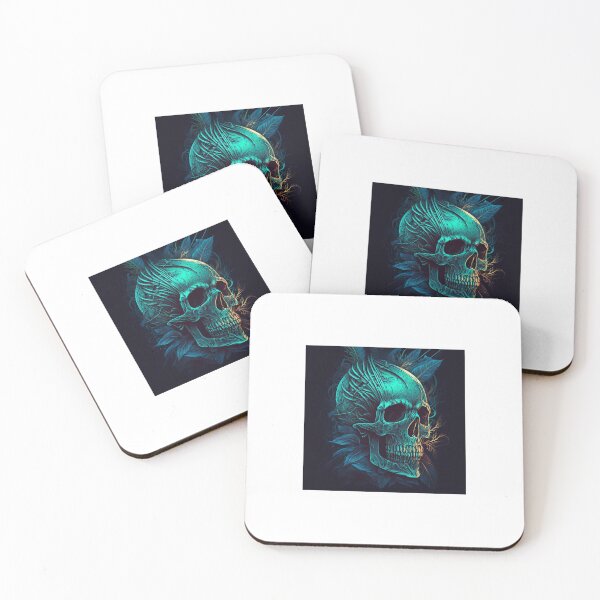 Item preview, Neon Skull digital painting designed and sold by wongwaikie.
