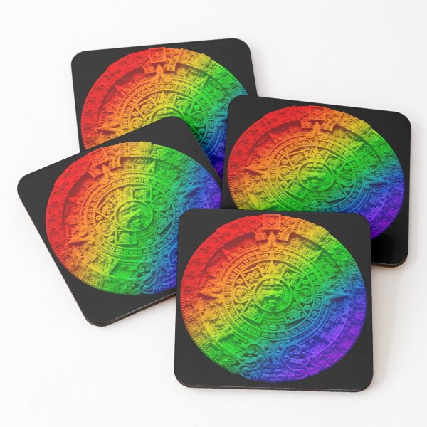 Item preview, Aztec Calendar #17 - Rainbow colored diagonal  designed and sold by DaveDanchuk.