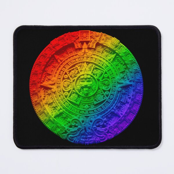 Item preview, Aztec Calendar #17 - Rainbow colored diagonal  designed and sold by DaveDanchuk.