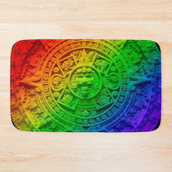 Item preview, Aztec Calendar #17 - Rainbow colored diagonal  designed and sold by DaveDanchuk.