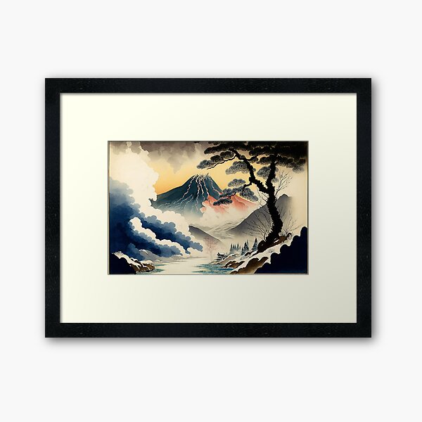 Aperçu de l'œuvre Peinture de paysage, style artistique ukiyo-e créée et vendue par ParadiseSlice.