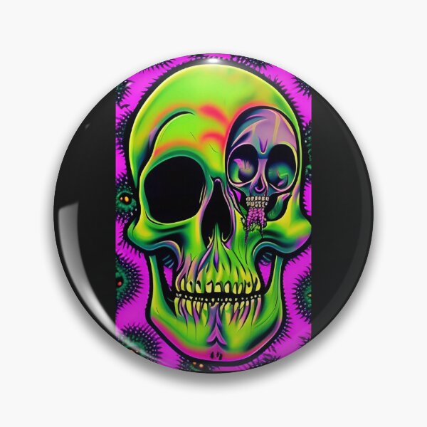 Item preview, Bright Green Skull with Smaller Skull coming out of Eye Socket designed and sold by bigberzerk.