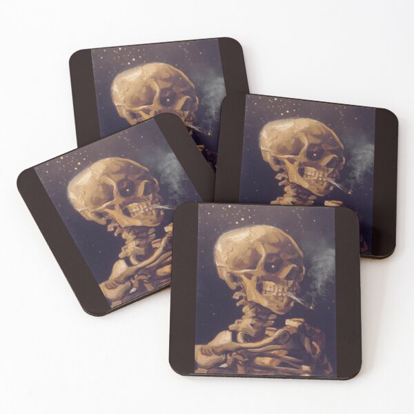Item preview, Funny Skull Smoking Parody Gift Van Gogh Design With Skull With A Burning Cigarette 2 Art designed and sold by Classic Visions Gallery.