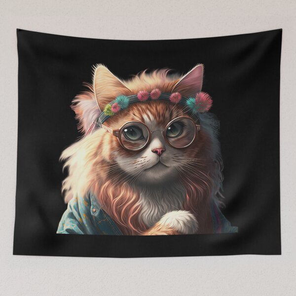Item preview, Hippy cat designed and sold by AnimalArtPhotos.