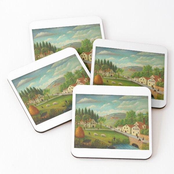Item preview, Henri Rousseau Pastoral landscape with stream, fisherman and strollers designed and sold by TeeARTHY.
