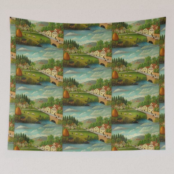 Item preview, Henri Rousseau Pastoral landscape with stream, fisherman and strollers designed and sold by TeeARTHY.