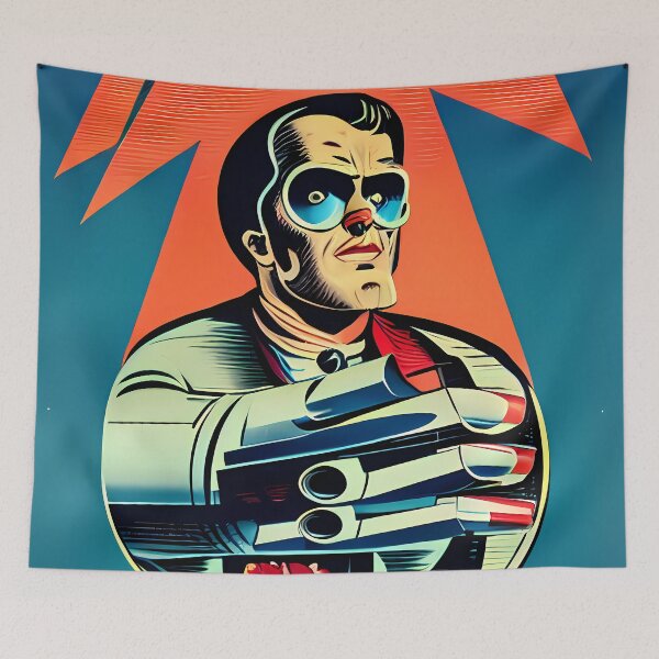 Item preview, Retrofuturism man designed and sold by BigBrainArtwork.