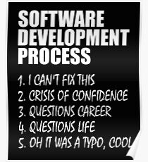 Software Entwicklungsprozess Programmierer Witz Poster