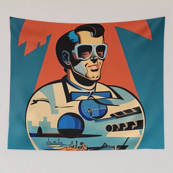 Item preview, Retrofuturism comic man designed and sold by BigBrainArtwork.