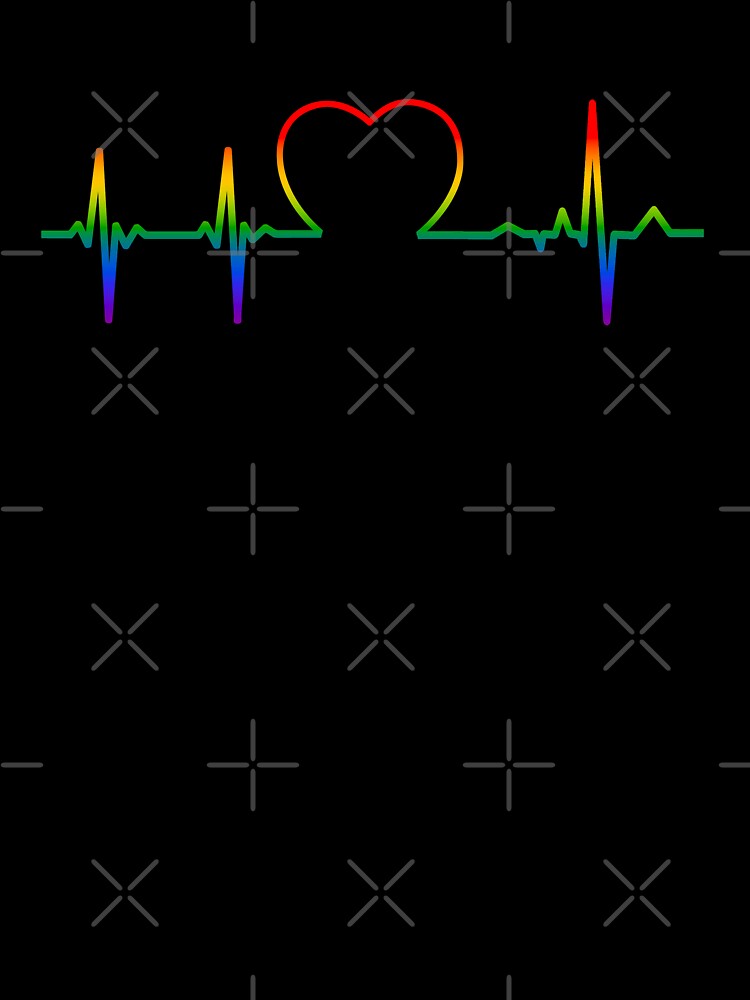 gay pride logo heart beat