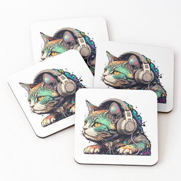 Item preview, Sci-fi cat with headphones designed and sold by worldiaoficial.