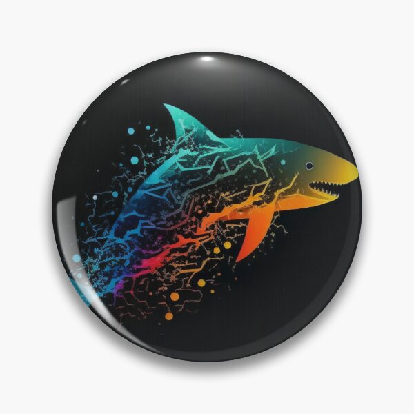 Artikelvorschau, Trippy Multicolor Shark im computerisierten Stil #2 entworfen und verkauft von Galviato.