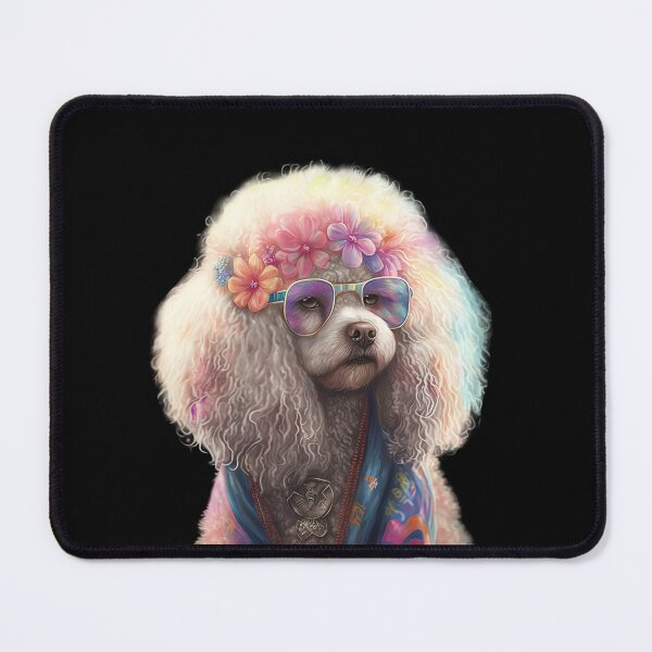 Item preview, Funny hippie poodle designed and sold by AnimalArtPhotos.