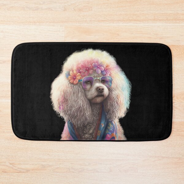 Item preview, Funny hippie poodle designed and sold by AnimalArtPhotos.