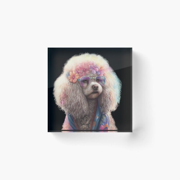 Item preview, Funny hippie poodle designed and sold by AnimalArtPhotos.