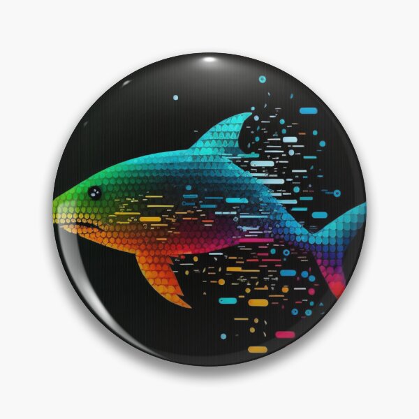 Artikelvorschau, Trippy Multicolor Shark im computerisierten Stil #3 entworfen und verkauft von Galviato.