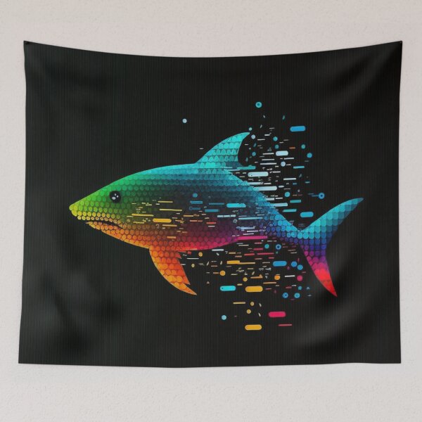 Item preview, Trippy Multicolor Shark in Computerized Style #3 designed and sold by Galviato.