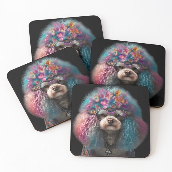 Item preview, Fun hippie poodle designed and sold by AnimalArtPhotos.