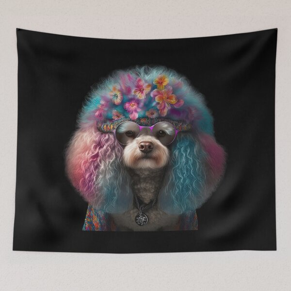 Item preview, Fun hippie poodle designed and sold by AnimalArtPhotos.