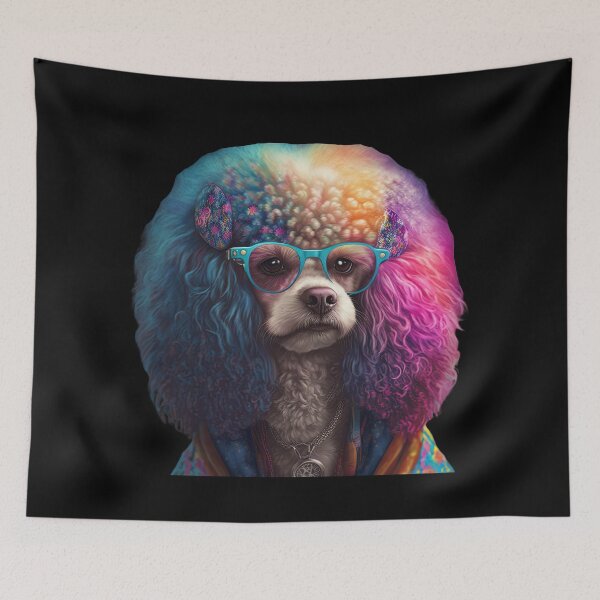 Item preview, Cool hippie poodle designed and sold by AnimalArtPhotos.