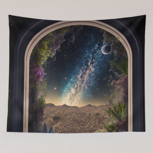 Item preview, Vision of another galaxy through a portal designed and sold by Dicoart.