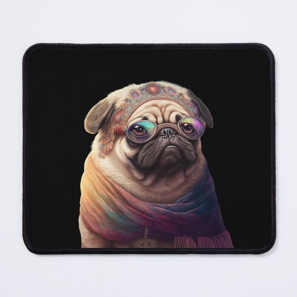 Item preview, Hippie pug designed and sold by AnimalArtPhotos.