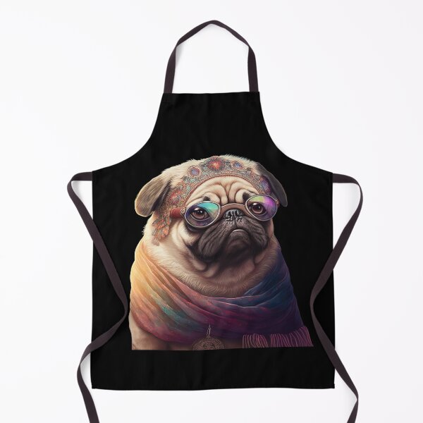 Item preview, Hippie pug designed and sold by AnimalArtPhotos.