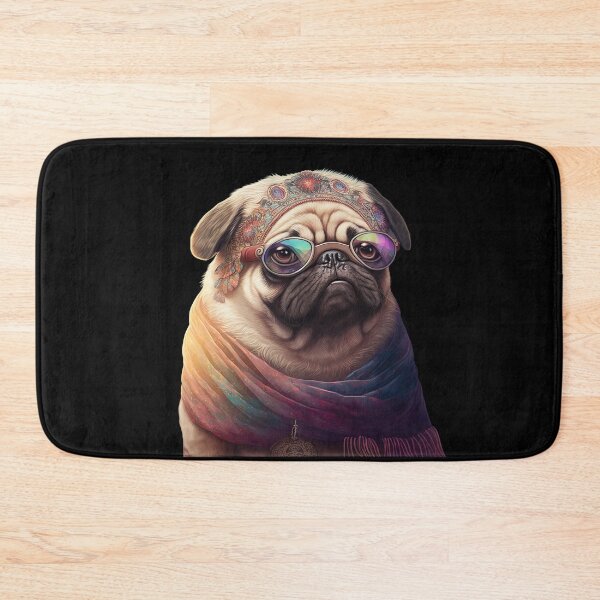 Item preview, Hippie pug designed and sold by AnimalArtPhotos.