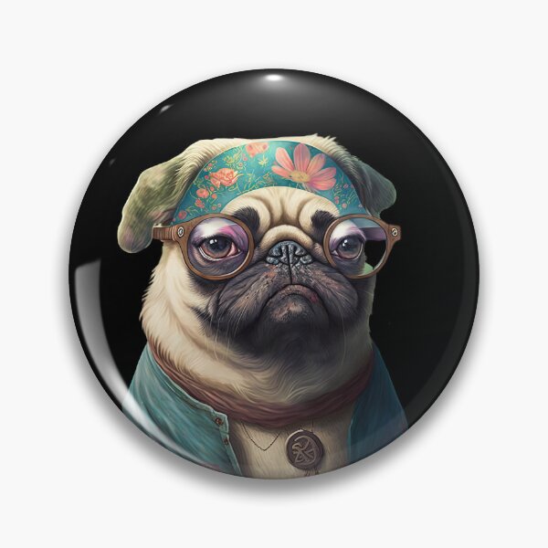 Item preview, Hippy pug designed and sold by AnimalArtPhotos.