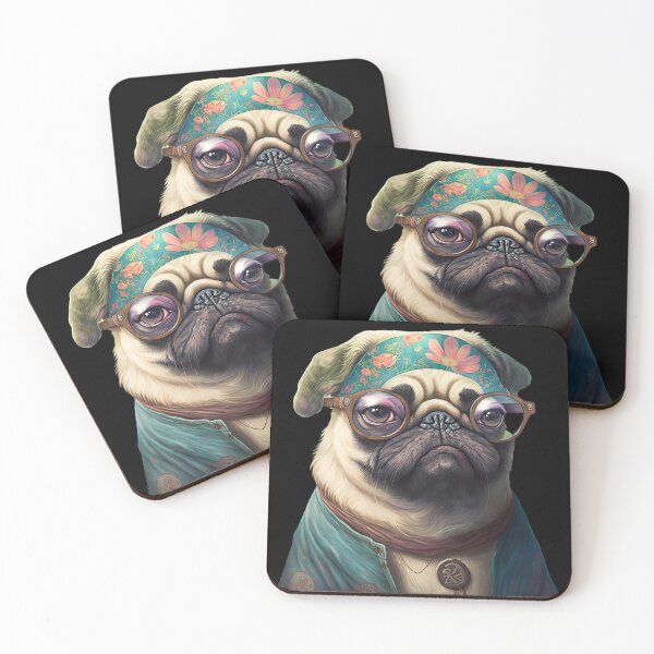 Item preview, Hippy pug designed and sold by AnimalArtPhotos.