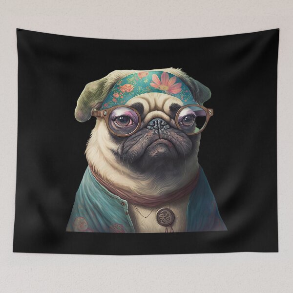 Item preview, Hippy pug designed and sold by AnimalArtPhotos.