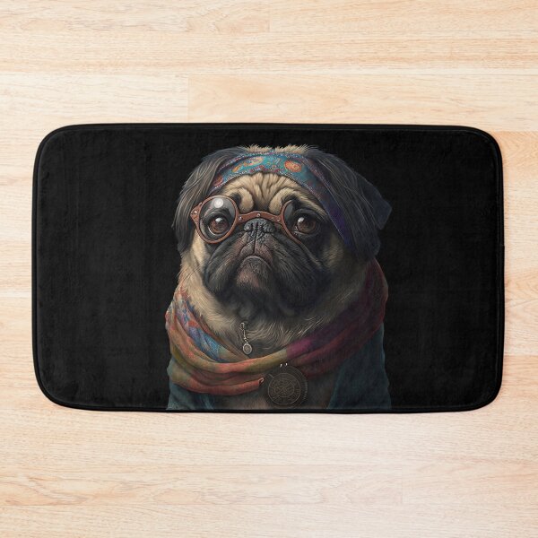 Item preview, Pug hippy designed and sold by AnimalArtPhotos.