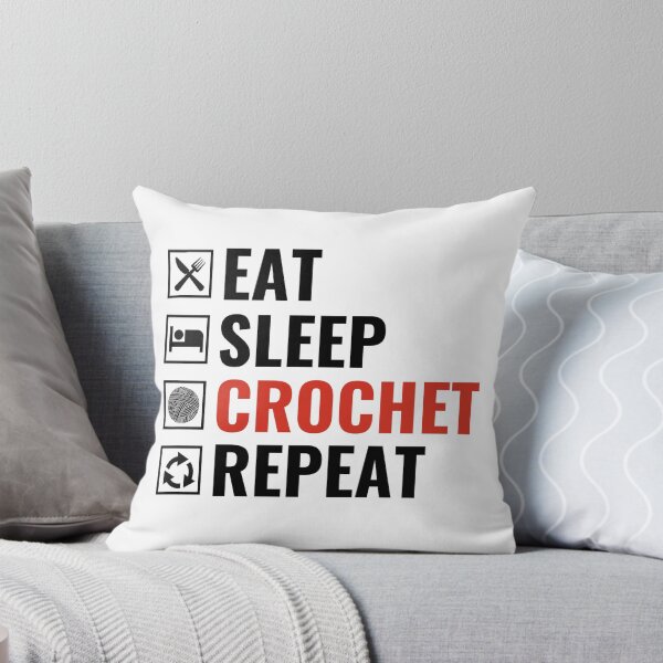 Item preview, Eats Sleep Crochet Repeat - Funny Crochet Quotes designed and sold by chetan786.
