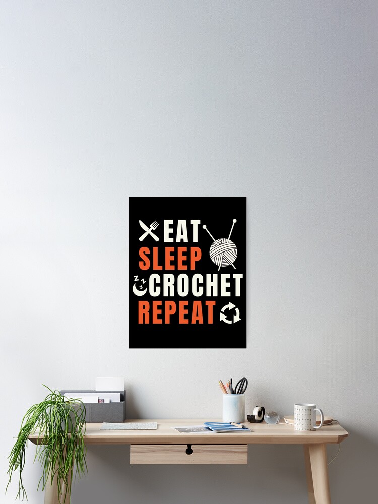 Eat Sleep Crochet Repeat Funny Retro T-Shirt Eat Sleep Crochet Repeat Funny Retro T-Shirt